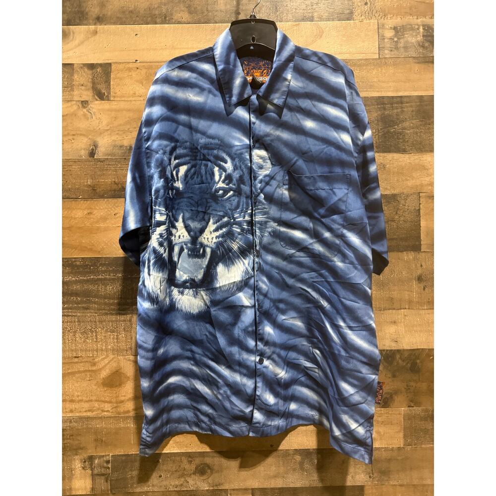 Men’s Impaq Tiger Button-Up Shirt – Blue – Size XL – Used